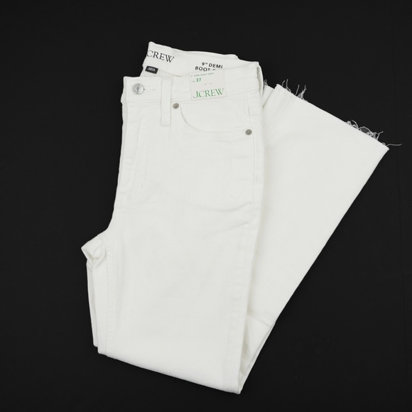 New JCREW Size 27 9" Demi-Boot Crop Jean in White Wash - $128 BQ301 - Picture 4 of 6